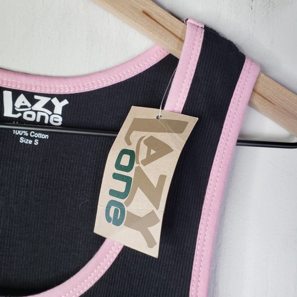 NEW Lazy One Pirate Bones‎ Ribbed Tank Top Black Red S Small NWT - Picture 3 of 7